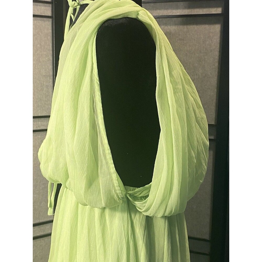 ASOS Design Gladiator Lime Green Sundress Size 4 Midi Flowing Get Noticed! - Picture 3 of 11